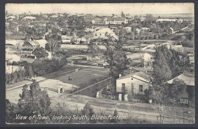 OFS (ORC) 1910 historic Bloemfontein p/card P.O. TEMPE/SURREY, England. See below.