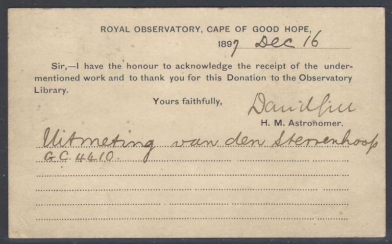 Cape 1d Queen Vic 1897 p/card OBSERVATORY ROAD/UTRECHT. See below.