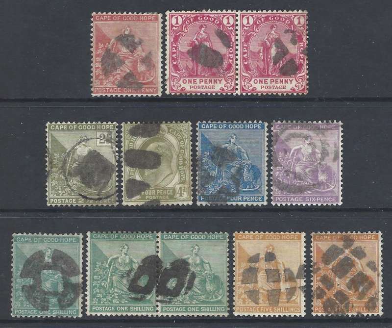 Cape 1890's scarce group of cork cancellations. See below.