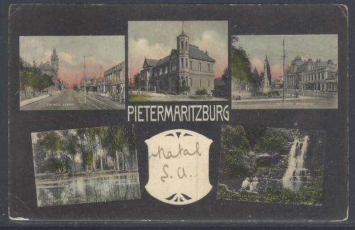 Natal/Transvaal Inter-provincial: Historic 1912 Pietermaritzburg card/Brussels. See below.