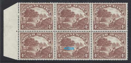 Union: 1932 Roto 4d `Spear Flaw` block Superb MNH. See below.