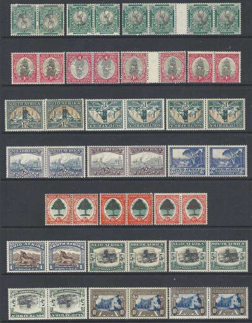 Union 1933/48 Extended set of 22 Superb MNH. SACC 55/63a. SG 54/64ca. See below.