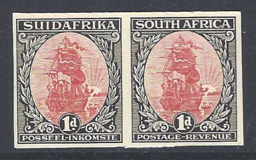 Union 1926 Ship Imperforate Plate Proof pair in red and black. Rare. See below.