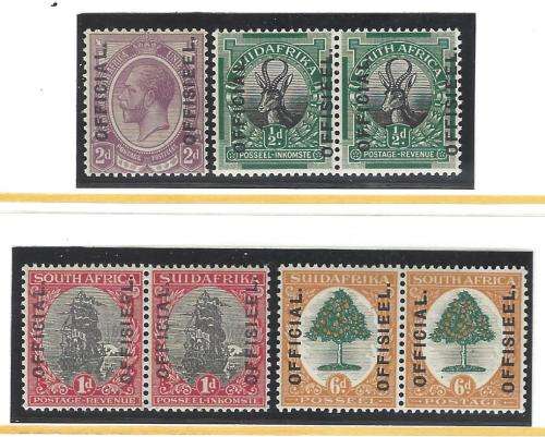 Union 1926 Official set of 4 superb MNH. 6d with BPA Cert. SG O1/4. See below.