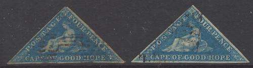 Cape Triangles: Two different 4d blues fine used. See below.