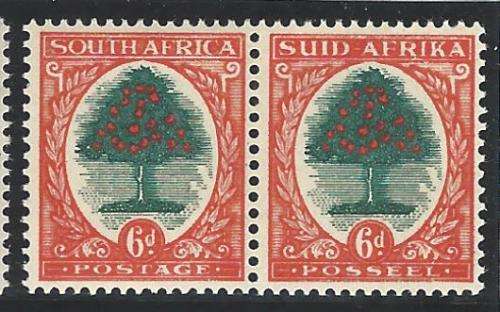 Union 1938 6d green & vermilion Type II superb mint. SACC 60a. See below.