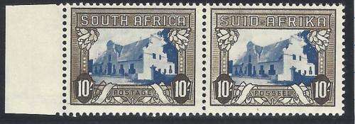Union 1939 10/- blue & blackish-brown `Cloudless sky` fine mint. SACC 63. See below.