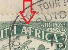 Union 1934 Scarce Air Mail cover with varieties to Limbe, Nyasaland. UHB 20 V1, 2. See below.