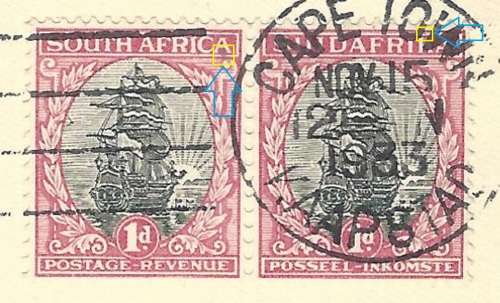 Union: 1933 cover with Roto Issue 8 variety. Very scarce. UHB 37C V9.  See below.