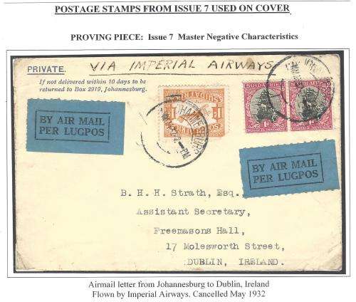 Union 1932 Roto 1d Issue 7 Imperial Airways cover to Dublin. See below.