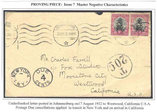 Union 1932 Roto Issue 7 Proving/Postage Due cover to California. See below.