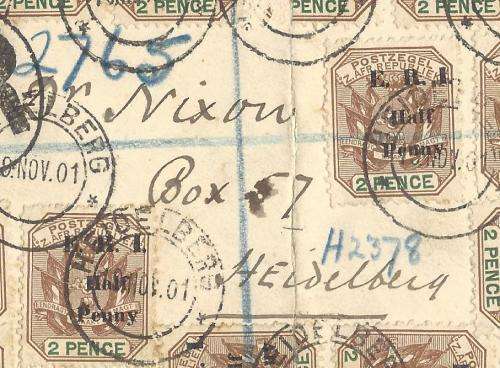 Boer War/Transvaal Rare 1901 Censored `E.R.I.` HEIDELBERG cover. See below.