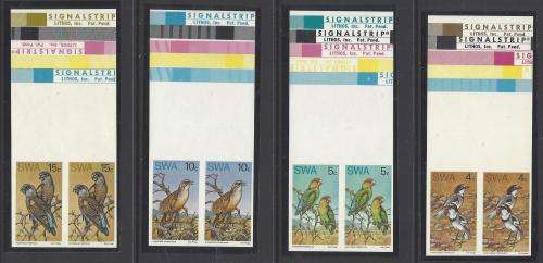SWA 1974 Rare Birds Imperforate pairs with signal strips superb MNH. SACC 269/72P. See below.