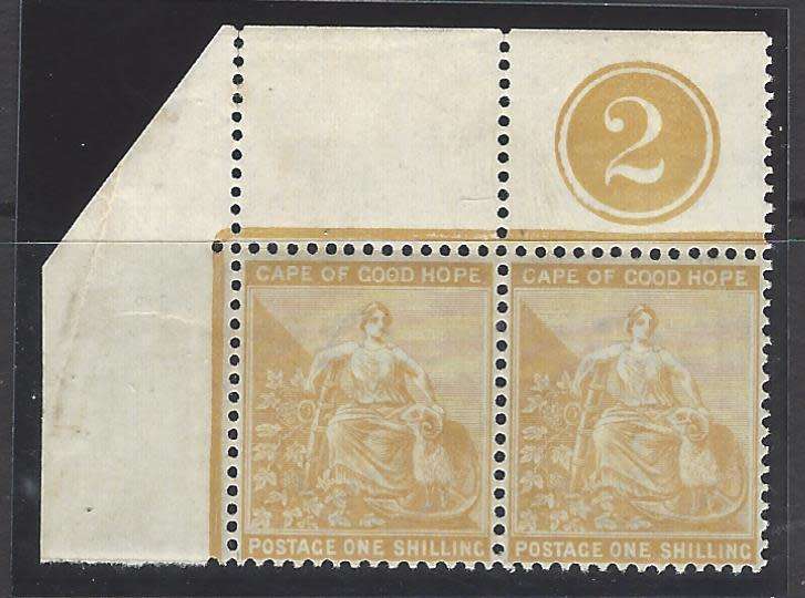 Cape 1893/8 SACC 62 Plate pair number 2 superb MNH. Rare. See below.