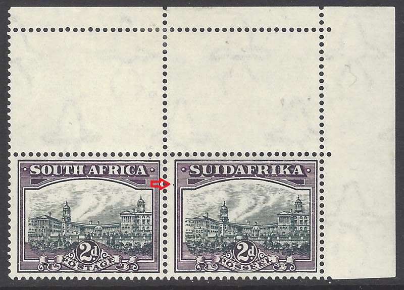Union 1934 Roto 2d Issue 3 Inv wmk corner pair with cylinder variety. MNH.. See below.