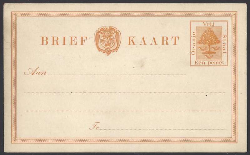 OFS 1883 Een Penny Brief Kaart printed by De La Rue VF unused. See below.