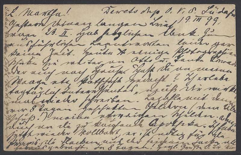 OFS 1899 redirected 1d Brief Kaart DEWETSDORP/BLOEMFONTEIN/GERMANY. See below.