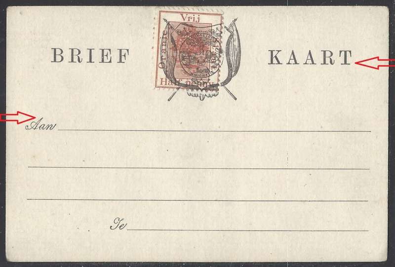 OFS 1891 (August) 1/2d FIRST PRINTING Stamp Brief Kaart VF Unused. See below.