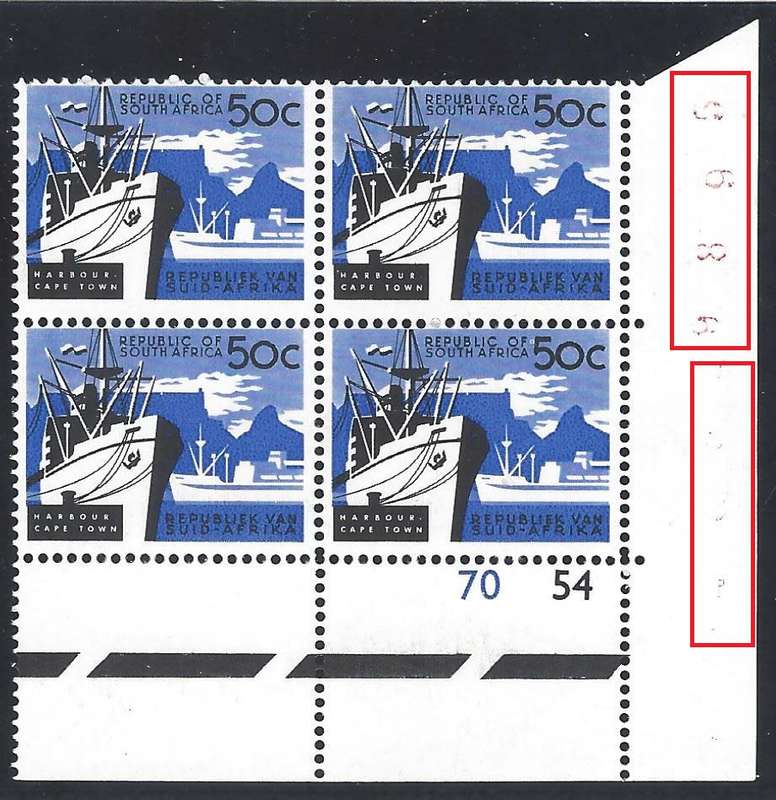 RSA 1966 (April) Cylinder SACC 234 with ghost & normal sheet number. CV R 4,000. MNH. See below.