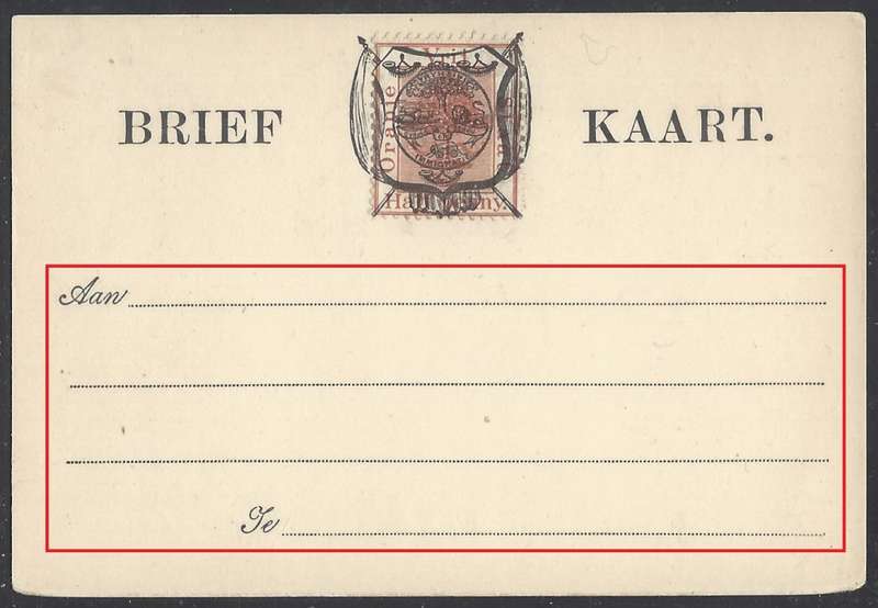 OFS 1892 September 1/2d SECOND PRINTING Stamp Brief Kaart Fine unused. See below.