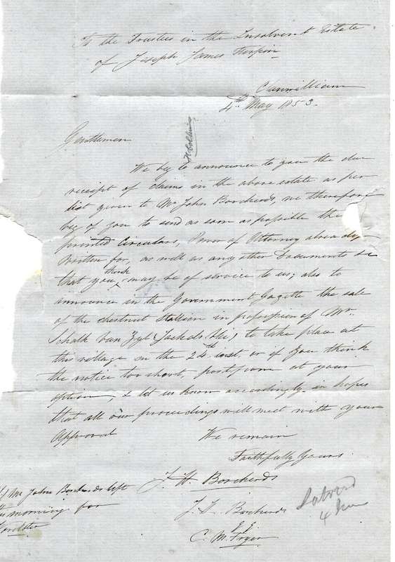 Cape 1853 Pre-adhesive rarity: Clanwilliam Octagonal `19` entire. Outstanding. See below.