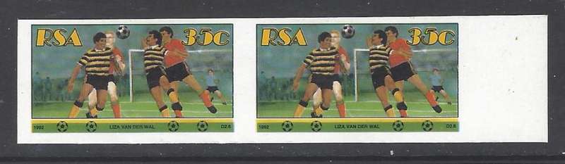 RSA 1992 IMPERF PAIR Superb MNH. SACC 779a. CV R 10,000. See below.