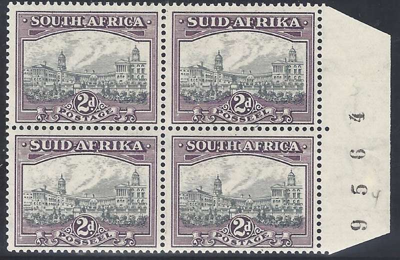 Union 1941 2d block black sheet numbers MNH (margin). R 3,000 plus. SACC 58a/SG 58a. See below.