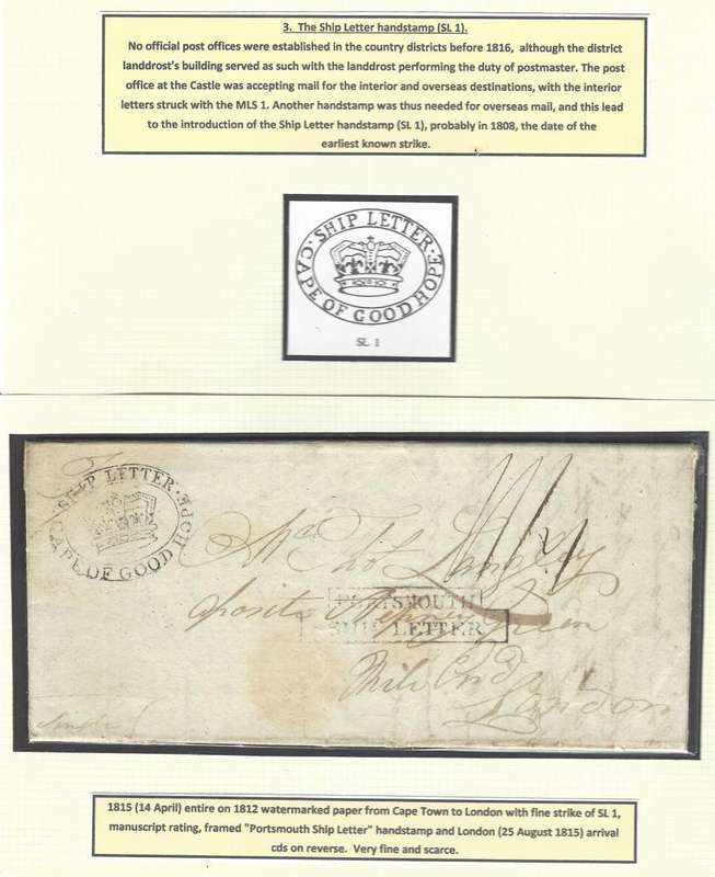 Cape 1815 (14 April) entire with Cape Ship Letter (SL 1) and Portsmouth Ship Letter h/stamps.