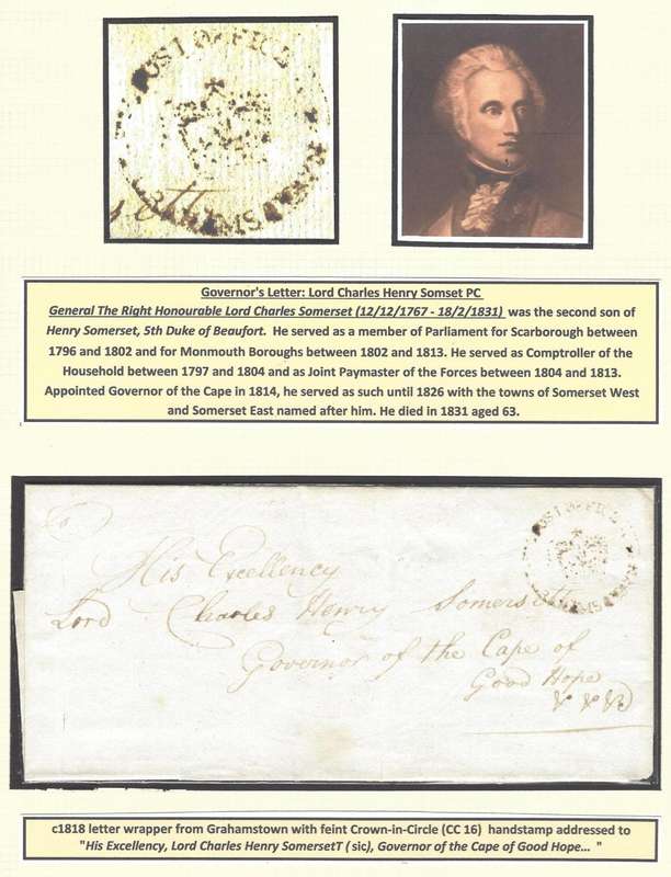 Cape c1818 Governor Lord Charles Henry Somerset wrapper. See below.