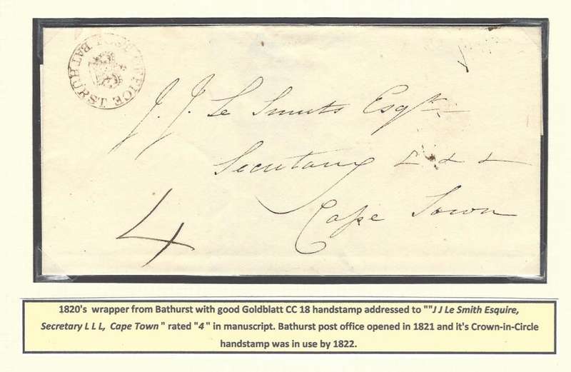 Cape 1820`s wrapper from Bathurst with CC 18 and black wax seal. See below.