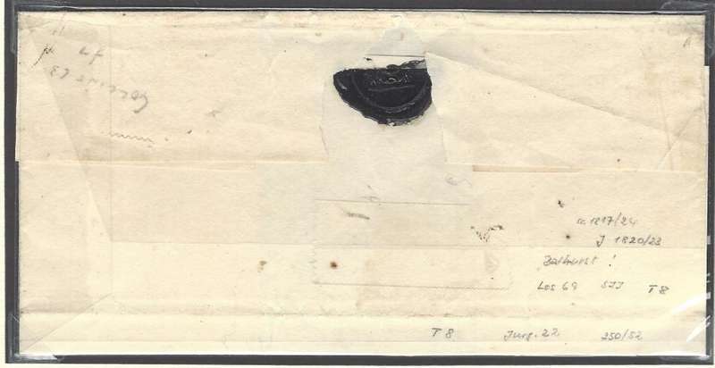 Cape 1820`s wrapper from Bathurst with CC 18 and black wax seal. See below.