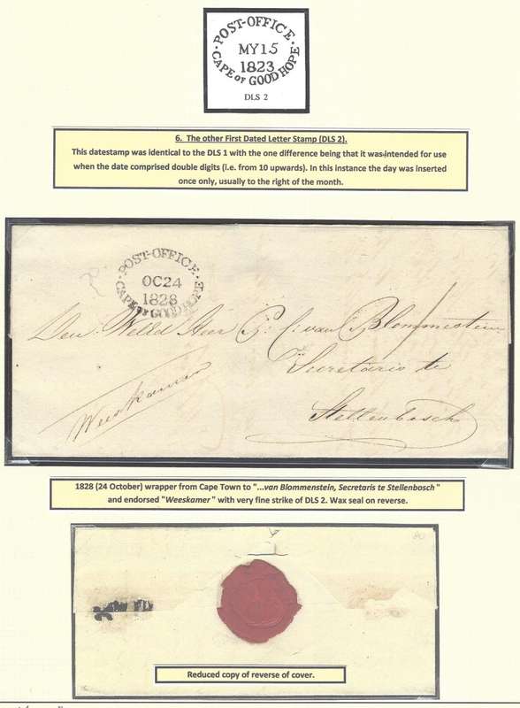 Cape 1822 The Other First Dated Letter Stamp (DLS 2). See below.