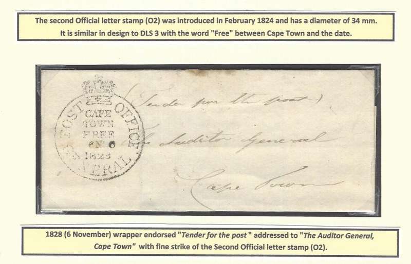 Cape 1828 (6 NOV) `Tender for post` wrapper with Second Official Letter Stamp (O2). See below.