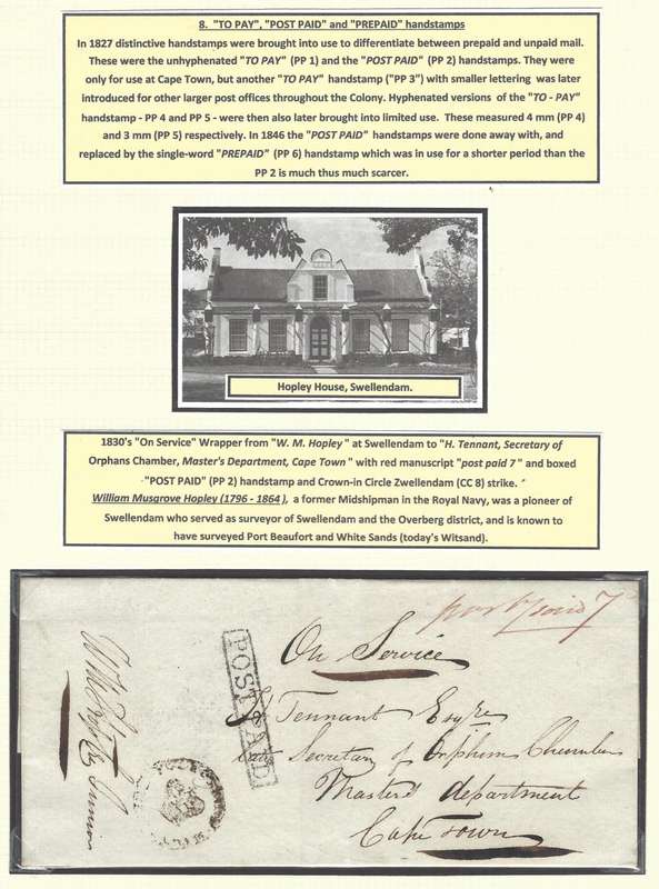 Cape 1830`s historic `On Service` wrapper from Swellendam with CC 8 and `Post Paid` (PP 2) h/stamps.
