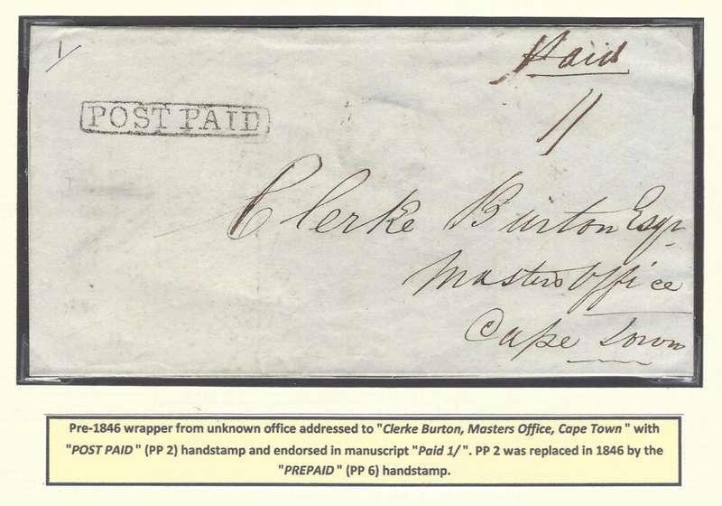 Cape pre-1846 wrapper with `Post Paid` (PP 2) handstamp. See below.