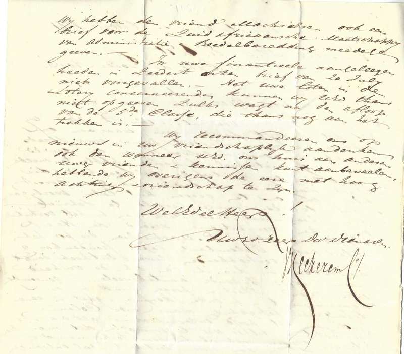 Cape 1841 incoming entire from Amsterdam to Cape Town with DLS 4. See below.