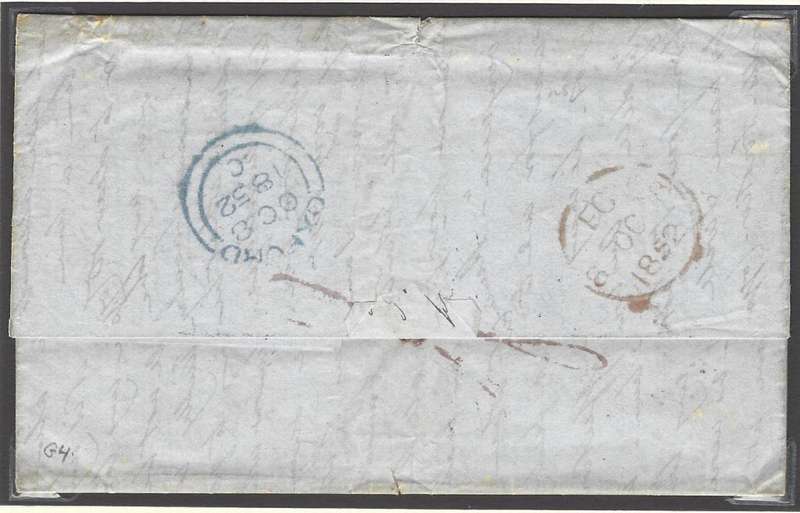 Cape 1852 (8 August) third type Undated Letter Stamp - the ULS 3. See below.