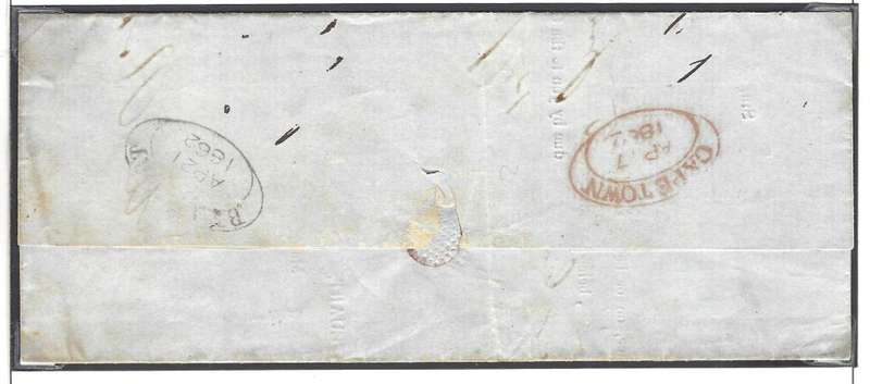 Cape: 1862 (AP 7) official pre-printed wrapper addressed to `Beaufort West` with `Beaufort` DTO.