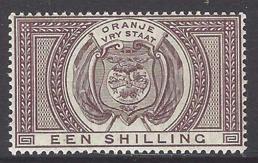 OFS  1882 Een Shilling purple-brown superb MNH. SACC F3. See below.