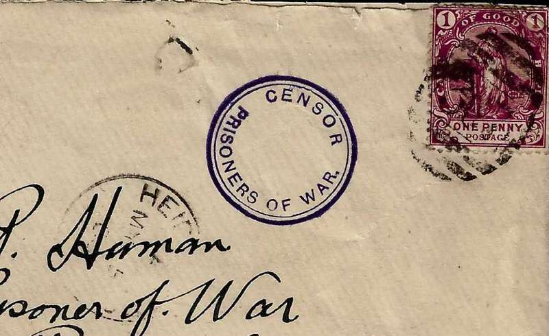 Cape Boer War 1900 Historic Censored Proving cover Heidelberg (BONC 307, cds) Green Point POW Camp.