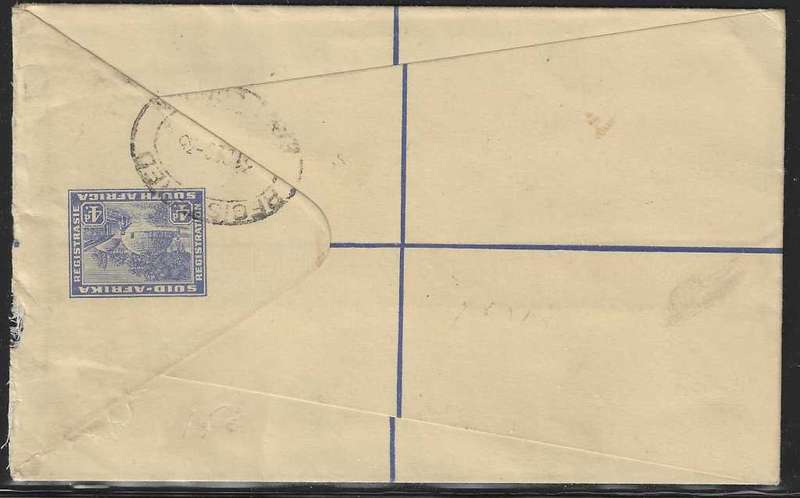 Union: 1935 registered cover EAST LONDON (rectangular h/stamp) to Johannesburg . See below.