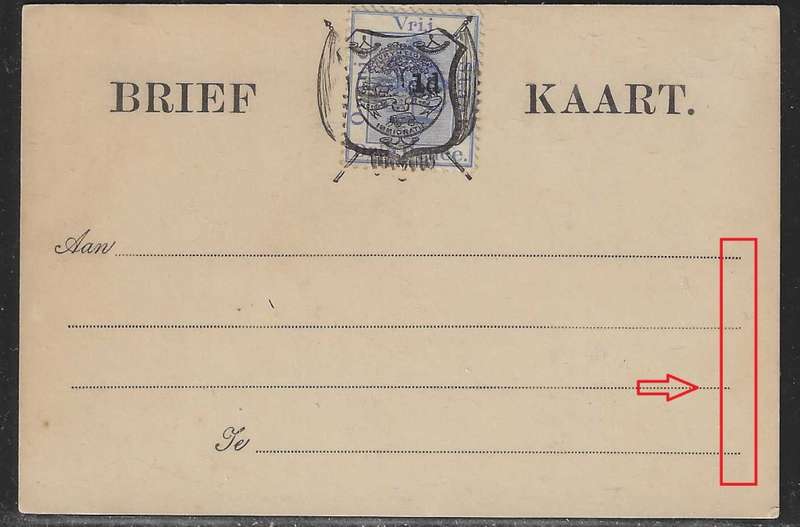 OFS 1892 (June) 1d on 3d ultramarine surcharged Type III Stamp Brief Kaart. Unused. See below.