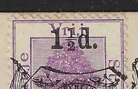 OFS 1896 (JY 13) 1 1/2d on 2d Stamp Brief Kaart. 3nd Ptg. Bethulie/Germany. See below.