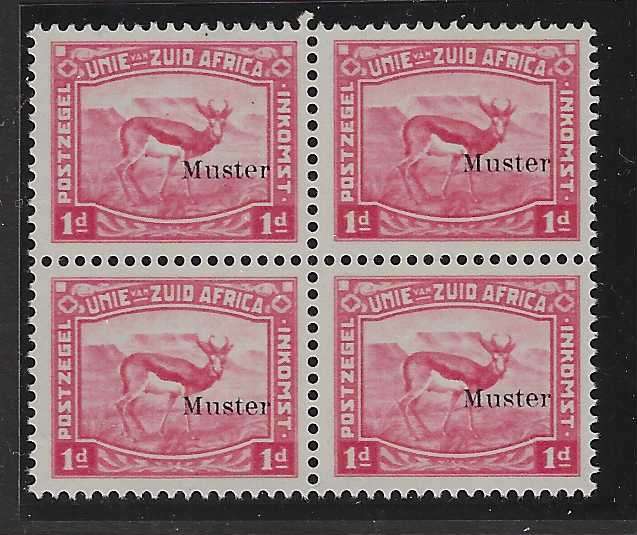 Union: 1923 Rare `MUSTER`(Specimen) Harrison Essay block of 4. See below.