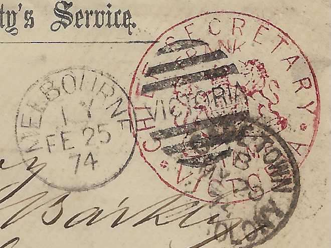 Cape 1874 Rare (1 of 10) pre-UPU cover Victoria, Australia/Governor Sir Henry Barkly at Cape Town.