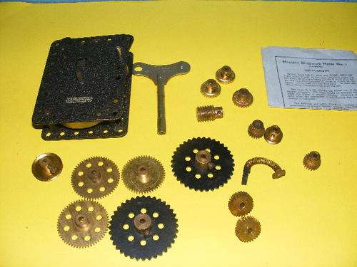 Meccano Clockwork Motor and gears.