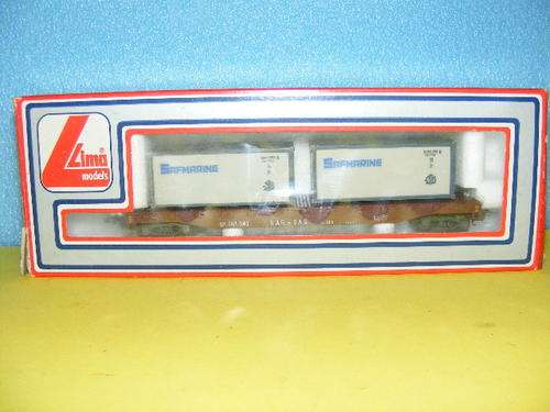 Lima HO SAR/SAS Flatbed with containers. (Boxed)