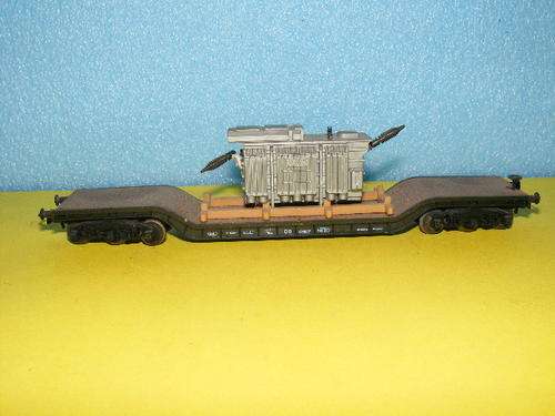 Roco HO Flatbed with transformer load.