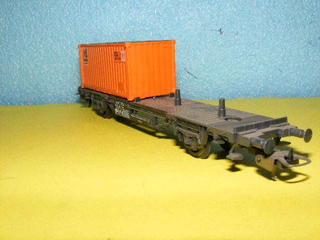 Lima HO Flatbed with container.