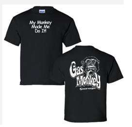 **Authentic** Gas Monkey Short Sleeve T-Shirt with Logo - Imported from the USA (Black - Small)